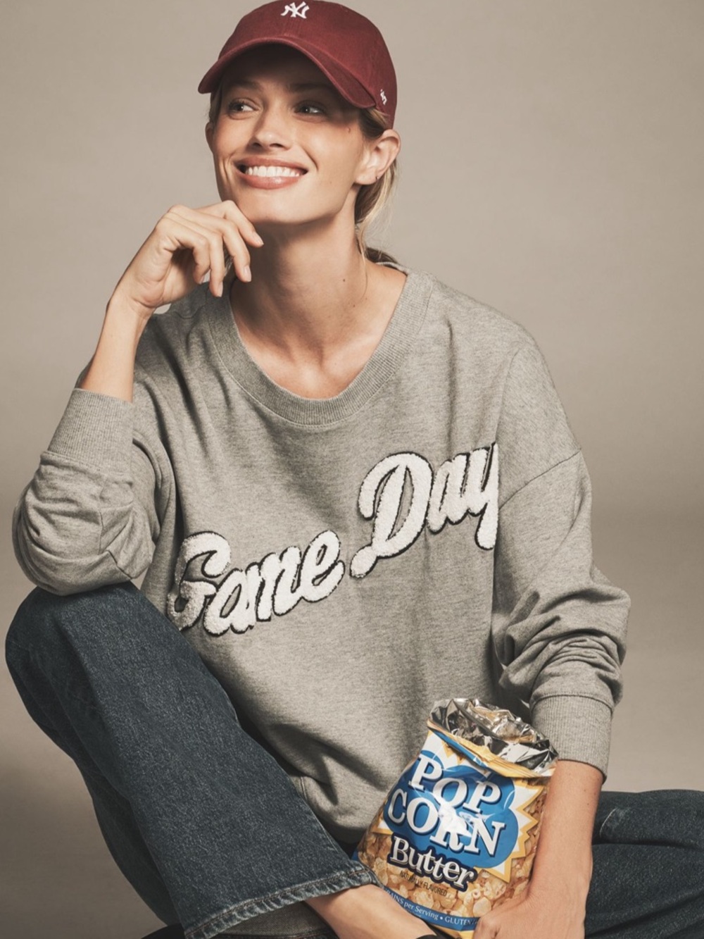 Maeve Game Day Crew-Neck Sweatshirt - Picture 1 of 3